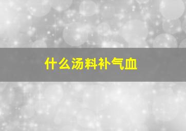 什么汤料补气血