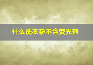 什么洗衣粉不含荧光剂