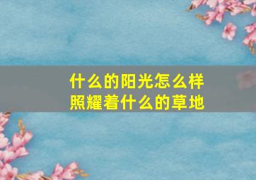 什么的阳光怎么样照耀着什么的草地