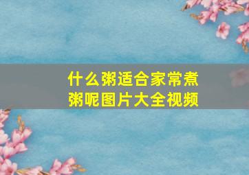 什么粥适合家常煮粥呢图片大全视频