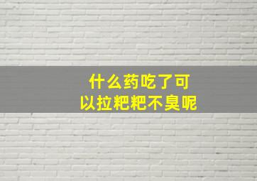 什么药吃了可以拉粑粑不臭呢