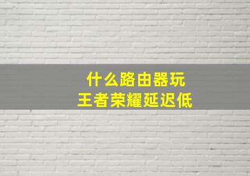 什么路由器玩王者荣耀延迟低