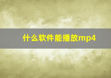 什么软件能播放mp4