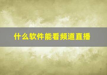 什么软件能看频道直播