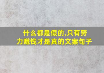 什么都是假的,只有努力赚钱才是真的文案句子