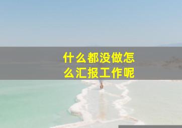 什么都没做怎么汇报工作呢