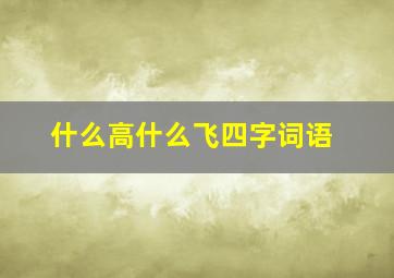 什么高什么飞四字词语