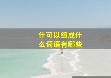 什可以组成什么词语有哪些