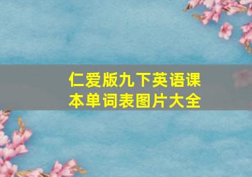 仁爱版九下英语课本单词表图片大全