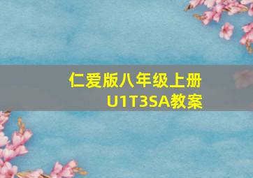 仁爱版八年级上册U1T3SA教案