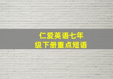 仁爱英语七年级下册重点短语