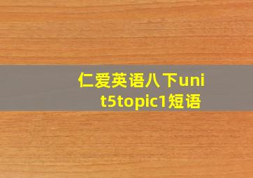 仁爱英语八下unit5topic1短语