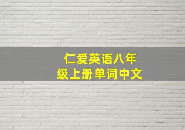 仁爱英语八年级上册单词中文