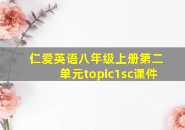 仁爱英语八年级上册第二单元topic1sc课件