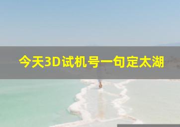 今天3D试机号一句定太湖