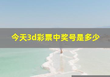 今天3d彩票中奖号是多少