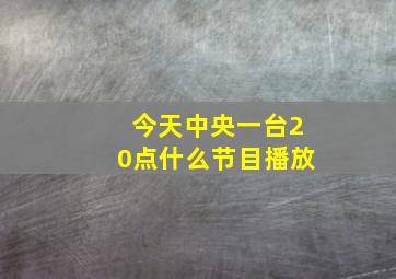 今天中央一台20点什么节目播放