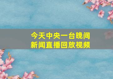 今天中央一台晚间新闻直播回放视频