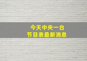 今天中央一台节目表最新消息