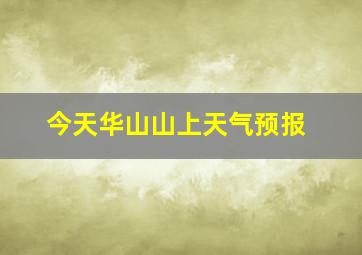 今天华山山上天气预报