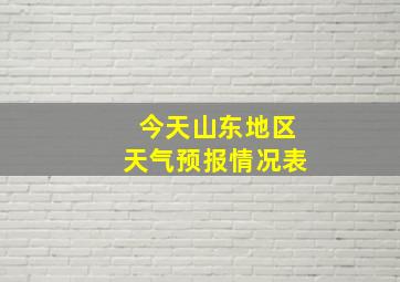 今天山东地区天气预报情况表