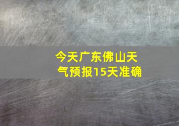 今天广东佛山天气预报15天准确