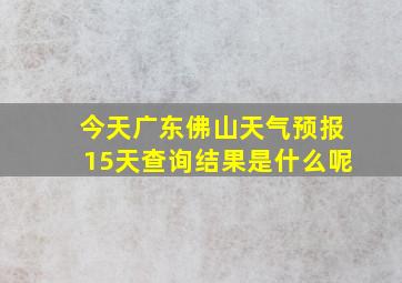 今天广东佛山天气预报15天查询结果是什么呢