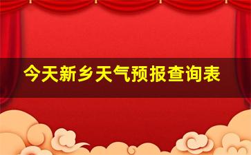 今天新乡天气预报查询表