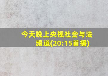 今天晚上央视社会与法频道(20:15首播)