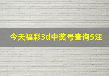 今天福彩3d中奖号查询5注