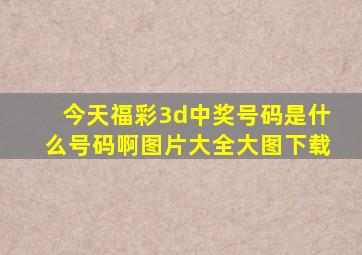 今天福彩3d中奖号码是什么号码啊图片大全大图下载