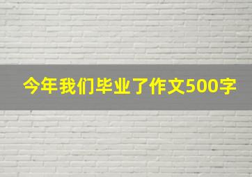 今年我们毕业了作文500字