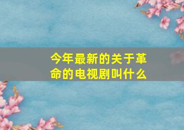 今年最新的关于革命的电视剧叫什么