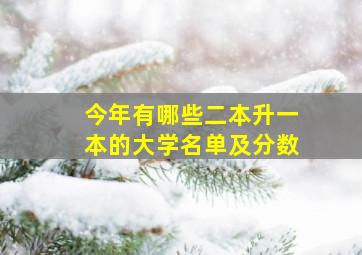 今年有哪些二本升一本的大学名单及分数