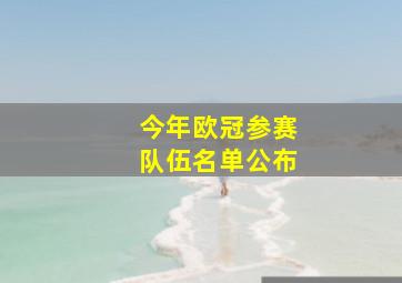 今年欧冠参赛队伍名单公布