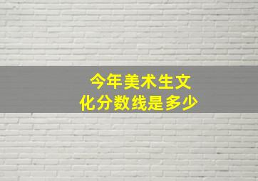 今年美术生文化分数线是多少