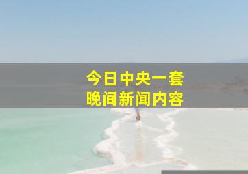 今日中央一套晚间新闻内容