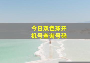 今日双色球开机号查询号码