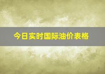 今日实时国际油价表格