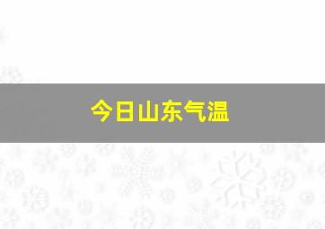 今日山东气温