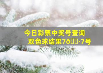 今日彩票中奖号查询双色球结果7🈷7号