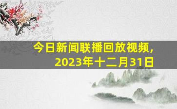 今日新闻联播回放视频,2023年十二月31日