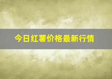 今日红薯价格最新行情