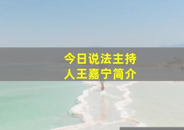 今日说法主持人王嘉宁简介