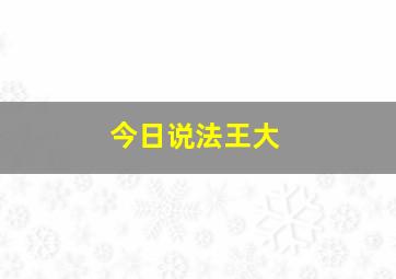 今日说法王大