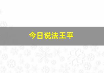 今日说法王平