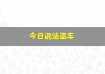 今日说法盗车