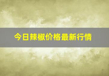 今日辣椒价格最新行情