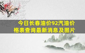 今日长春油价92汽油价格表查询最新消息及图片