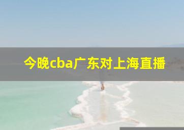 今晚cba广东对上海直播